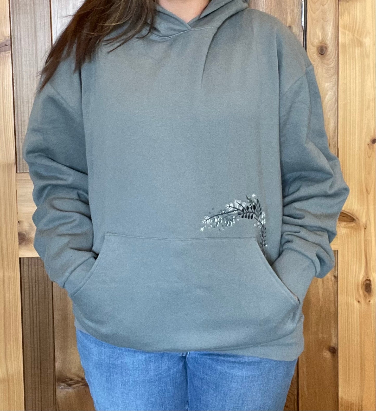 Blue Floral Hoodie