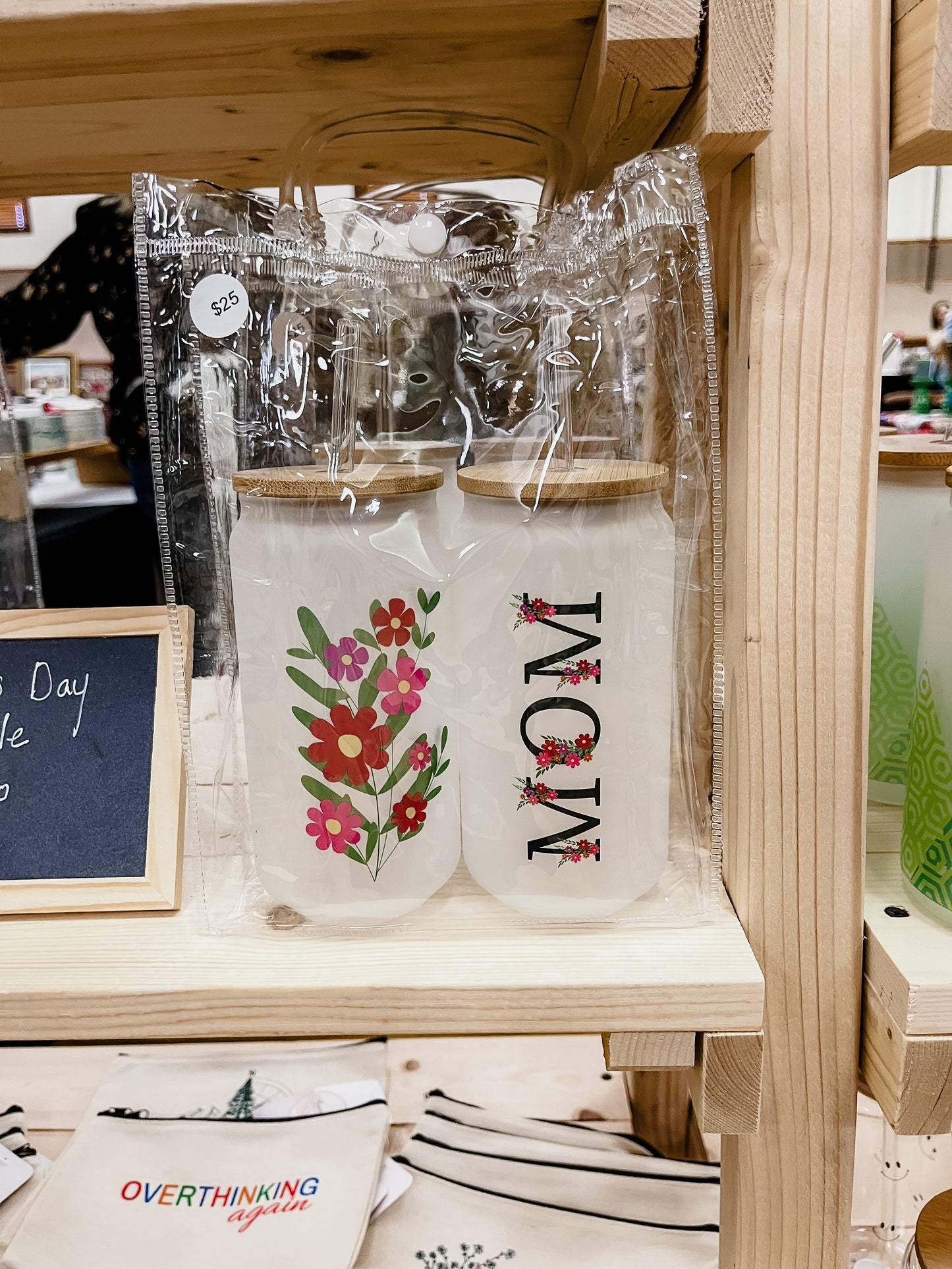 Mom Floral Glass Cup Bundle